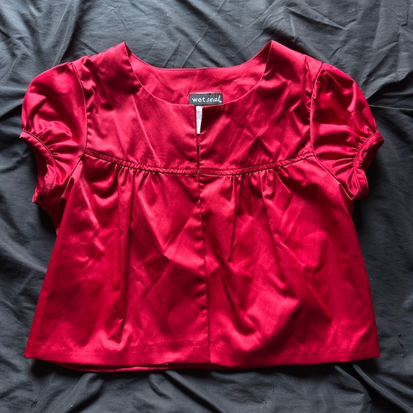 Wet Seal Tops - Wet Seal Scarlet Satin Top